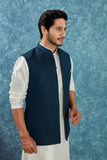 Indian Traditional Men's Jacquard Open Waistcoat Weddings & Festive Occasions Nehru Jacket