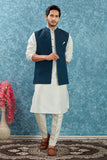 Indian Traditional Men's Jacquard Open Waistcoat Weddings & Festive Occasions Nehru Jacket