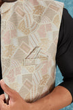 Indian Traditional Men's Jacquard Open Waistcoat Weddings & Festive Occasions Nehru Jacket