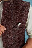 Indian Traditional Men's Jacquard Open Waistcoat Weddings & Festive Occasions Nehru Jacket