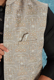 Indian Traditional Men's Jacquard Open Waistcoat Weddings & Festive Occasions Nehru Jacket
