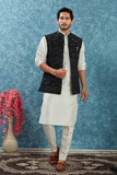 Indian Traditional Men's Jacquard Open Waistcoat Weddings & Festive Occasions Nehru Jacket