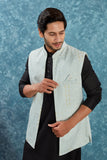 Indian Traditional Men's Jacquard Open Waistcoat Weddings & Festive Occasions Nehru Jacket