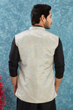 Indian Traditional Men's Jacquard Open Waistcoat Weddings & Festive Occasions Nehru Jacket