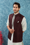 Indian Traditional Men's Jacquard Open Waistcoat Weddings & Festive Occasions Nehru Jacket