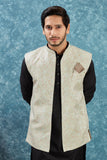 Indian Traditional Men's Jacquard Open Waistcoat Weddings & Festive Occasions Nehru Jacket