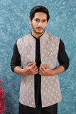 Indian Traditional Men's Jacquard Open Waistcoat Weddings & Festive Occasions Nehru Jacket