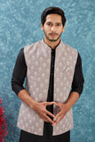 Indian Traditional Men's Jacquard Open Waistcoat Weddings & Festive Occasions Nehru Jacket