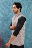 Indian Traditional Men's Jacquard Open Waistcoat Weddings & Festive Occasions Nehru Jacket