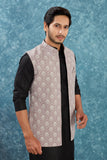 Indian Traditional Men's Jacquard Open Waistcoat Weddings & Festive Occasions Nehru Jacket