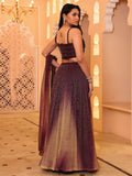 Royal Wine Ombre Lehenga Set