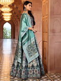 Sage Royalty Ethnic Print Lehenga Set