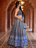 Royal Azure Ethnic Printed Lehenga Set