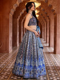 Royal Azure Ethnic Printed Lehenga Set