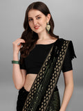 Black & Green Pyramid Sequin Designer Georgette Saree