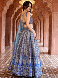 Royal Azure Ethnic Printed Lehenga Set