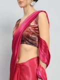 Pink Satin Silk Saree for Evening & Festive Ready to Wear Saree