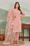 Peach Embroidered Salwar Suit with Net Dupatta