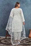 Graceful Off-White Embroidered Salwar Suit with Net Dupatta