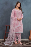 Elegant Light Pink Embroidered Salwar Suit with Net Dupatta