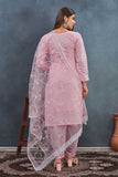 Elegant Light Pink Embroidered Salwar Suit with Net Dupatta
