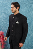 Men's Indian Ethnic Jacquard Silk Jodhpuri Coat Jacket Indo-Western Blazer with Mandarin Collar