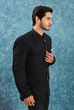 Men's Indian Ethnic Jacquard Silk Jodhpuri Coat Jacket Indo-Western Blazer with Mandarin Collar