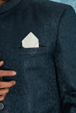 Men's Indian Ethnic Jacquard Silk Jodhpuri Coat Jacket Indo-Western Blazer with Mandarin Collar