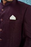 Men's Indian Ethnic Jacquard Silk Jodhpuri Coat Jacket Indo-Western Blazer with Mandarin Collar