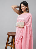 Midnight Noir Pink Sequin Georgette Saree For Women