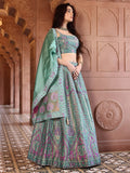 Zoya Mint Green Banarasi Silk Lehenga Set with Dupatta