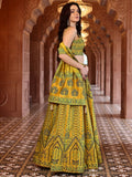 Meher Mustard Yellow Banarasi Silk Lehenga Set with Dupatta