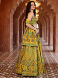 Meher Mustard Yellow Banarasi Silk Lehenga Set with Dupatta