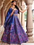 Meher Royal Blue Banarasi Silk Lehenga Set with Dupatta