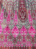 Teal & Magenta Heritage Print Lehenga Set