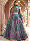 Meher Teal Green Banarasi Silk Lehenga Set with Dupatta