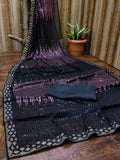 Black & Pink Pyramid Sequin Designer Georgette Saree