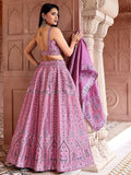 Meher Pink Banarasi Silk Lehenga Set with Dupatta
