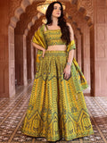 Meher Mustard Yellow Banarasi Silk Lehenga Set with Dupatta