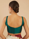 Women's Solid Silk Sleeveless Blouse Top Scoop Neck Ethnic & Party Wear for Saree, Lehenga, Skirt