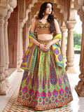 Sunlit Mustard Heritage Print Lehenga Set