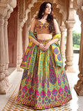 Sunlit Mustard Heritage Print Lehenga Set