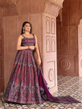Meher Maroon Banarasi Silk Lehenga Set with Dupatta
