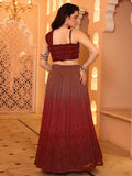 Garnet Glow Ombre Lehenga Set