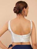 Women's Solid Silk Sleeveless Blouse Top Scoop Neck Ethnic & Party Wear for Saree, Lehenga, Skirt