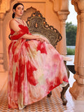 Crimson Rose Tie-Dye Lehenga Set with Spaghetti Strap Blouse