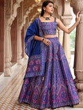 Meher Royal Blue Banarasi Silk Lehenga Set with Dupatta