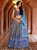 Royal Azure Ethnic Printed Lehenga Set