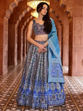 Royal Azure Ethnic Printed Lehenga Set