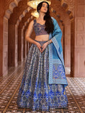 Royal Azure Ethnic Printed Lehenga Set